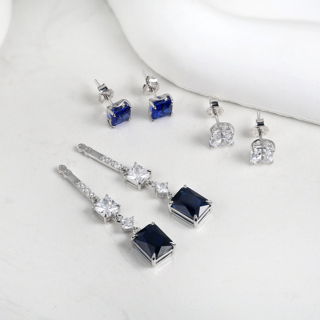 Loretana Interchangeable Erring's Zircon Rhodium 925 Silver