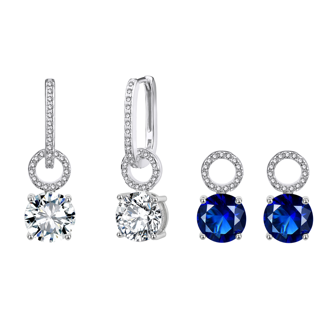 Loretana Interchangeable Erring's Zircon Rhodium 925 Silver