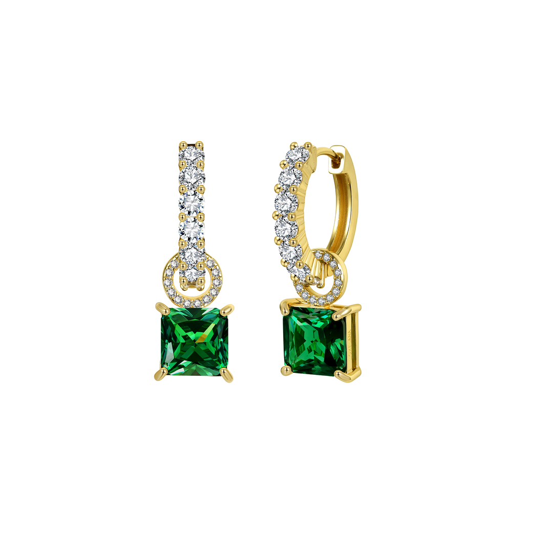 Loretana Interchangeable Erring's Green Zircon 14k Gold Plated