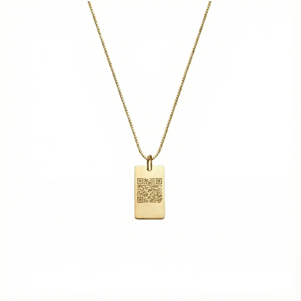 Custom Square Laser Engraved Pendant Necklace 925 Sterling Silver 14K Gold Plated