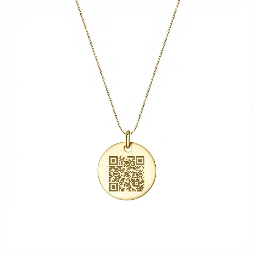 Custom Laser Engraved Signet Coin Necklace 925 Sterling Silver 14K Gold Plated
