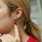 Load image into Gallery viewer, Classic Flower CZ Stud Earrings 925 Sterling Silver Gold Filled Botanical Series