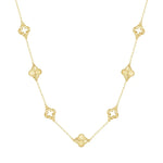 Load image into Gallery viewer, Lucky 6 Flower Four Leaf Clover Pendant Necklace 925 Sterling Silver Gold Plated