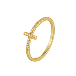 Load image into Gallery viewer, Loretana Cross Gold plated Ring
