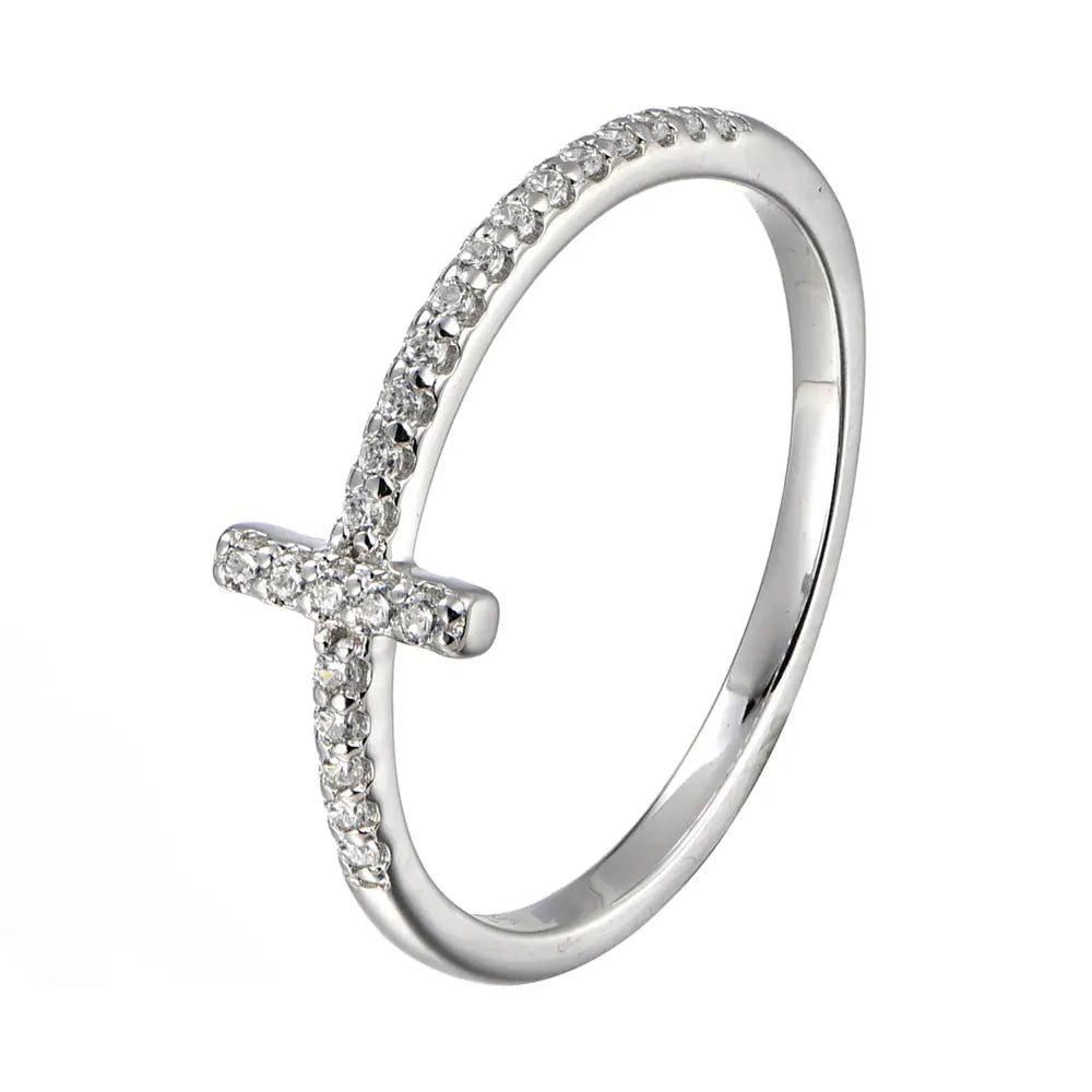 Religious Cross Sterling Silver Ring Loretana