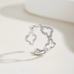 Load image into Gallery viewer, Bloom Four Leaf Clover Ring 925 Sterling Silver Moissanite 18k Gold Plated