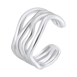 Load image into Gallery viewer, Gold Twisted Wave Adjustable Open Ring 925 Sterling Silver