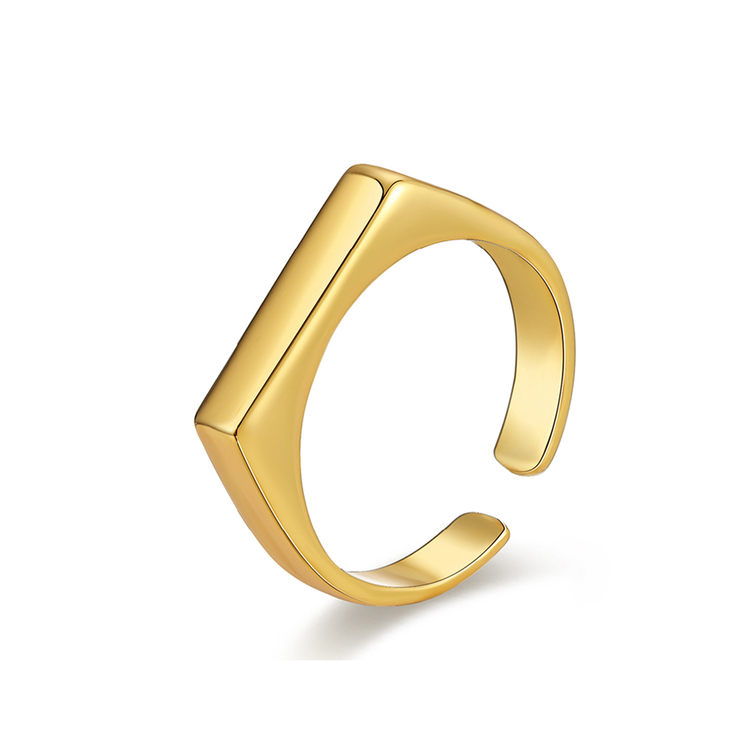 Loretana Engravable Gold plated Ring
