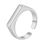 Load image into Gallery viewer, Geometric Rectangle Adjustable Engravable Ring 925 Sterling Silver