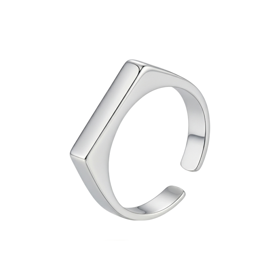Loretana Engravable Rhodium Silver 925 Ring