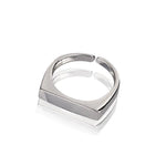 Load image into Gallery viewer, Geometric Rectangle Adjustable Engravable Ring 925 Sterling Silver