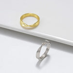 Load image into Gallery viewer, Minimalist Geometric Line Stacking Ring 925 Sterling Silver Gold Plated