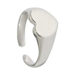 Load image into Gallery viewer, Smooth Heart Shape Open Adjustable Ring 925 Sterling Silver Engravable