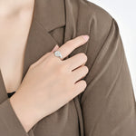 Load image into Gallery viewer, Smooth Heart Shape Open Adjustable Ring 925 Sterling Silver Engravable