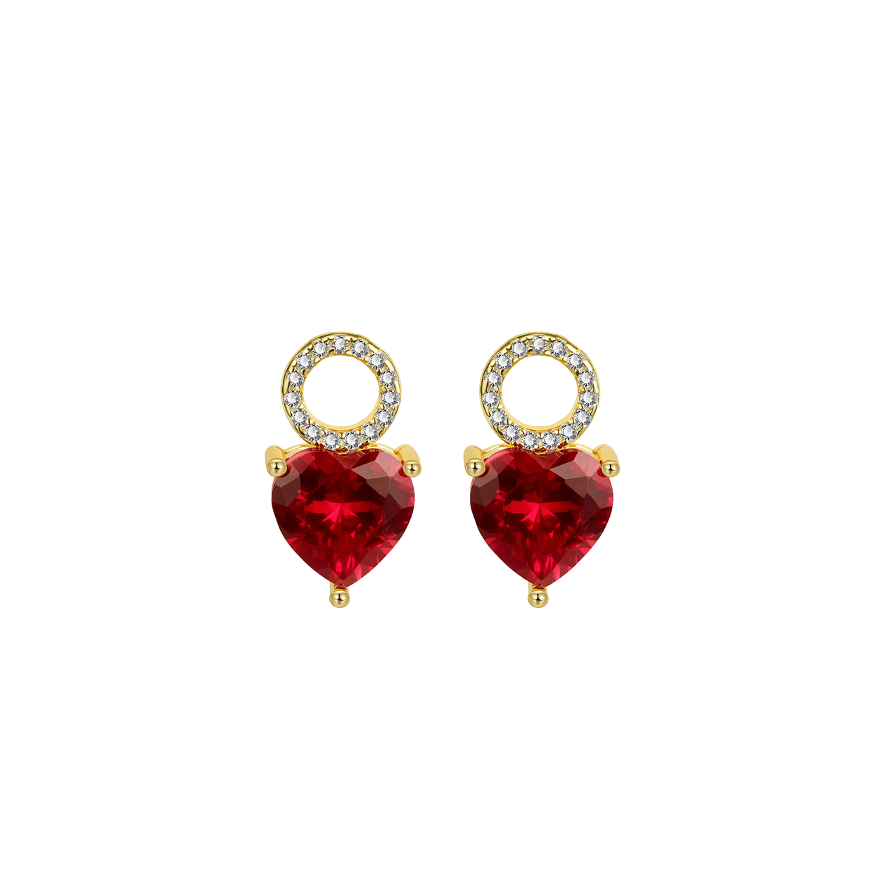 14K Gold Ruby & Emerald Interchangeable Hoops in 925 Silver