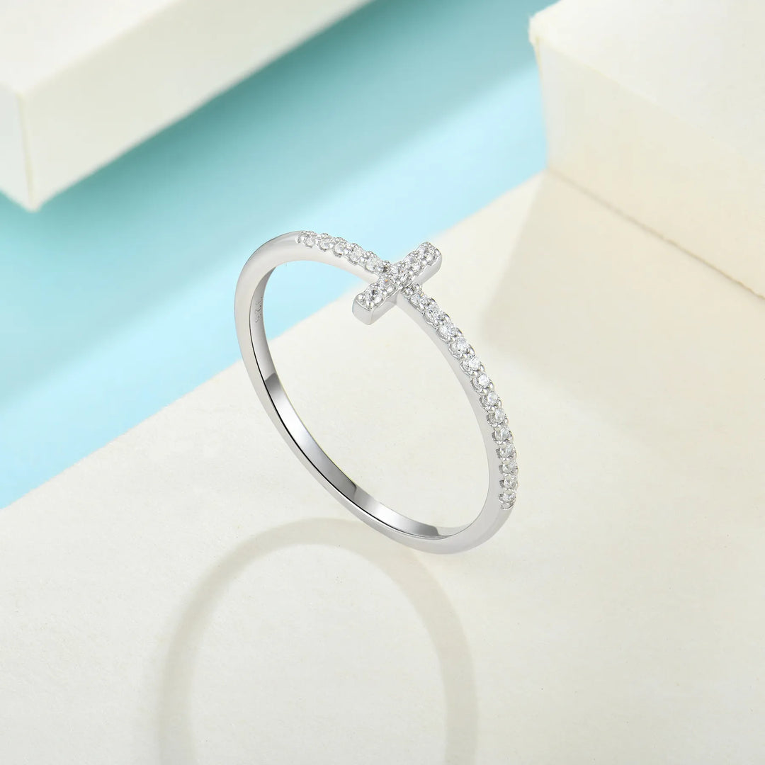 Religious Cross Sterling Silver Ring Loretana