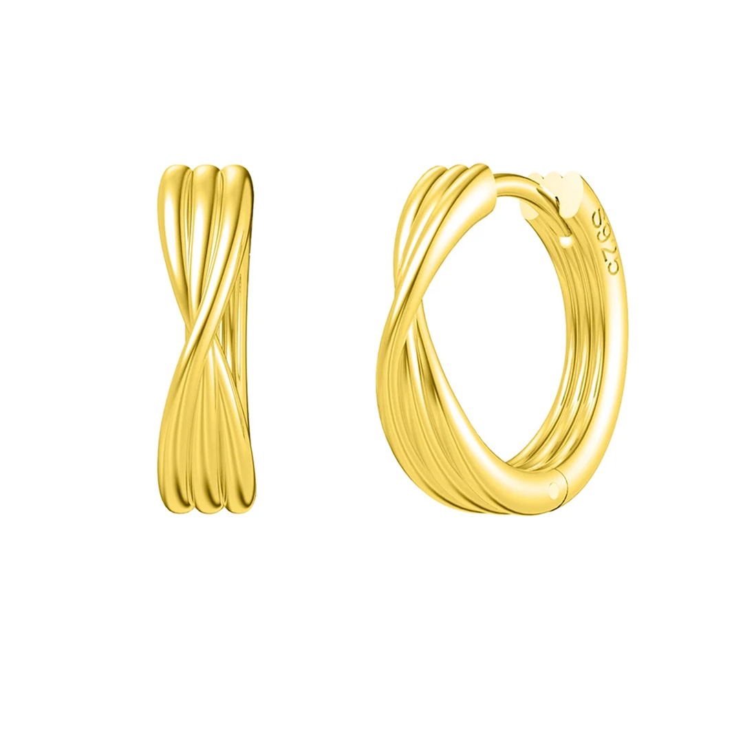 Loretana Twisted Gold Plated Earrings
