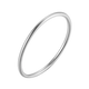 Rhodium-plated 925 sterling silver essential stacking band ring, ultra-slim 1mm width on white background, hallmarked Loretana from Kaunas.