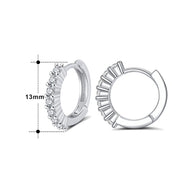 Round CZ hoop: the row of prong-set stones measures 13 mm; hoop 17 mm, 925 silver.