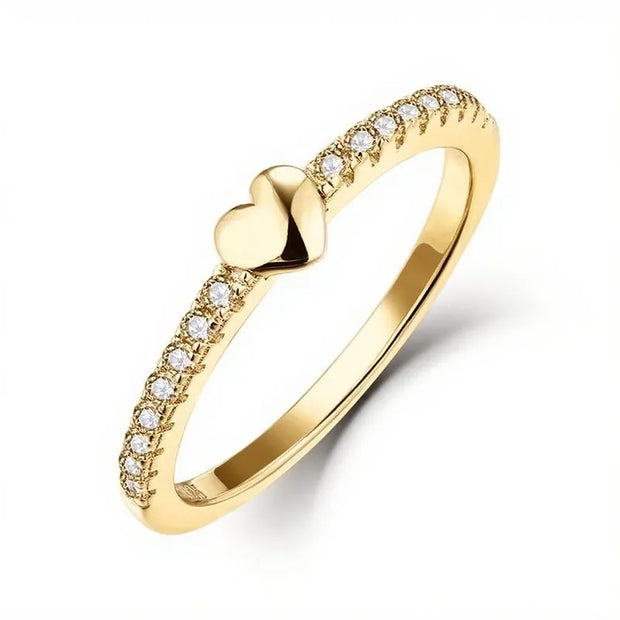 Gold Shiny Heart Ring