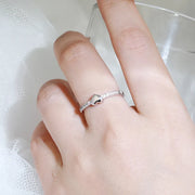 Shiny Cubic Zirconia Heart Ring 925 Sterling Silver Radiant Collection