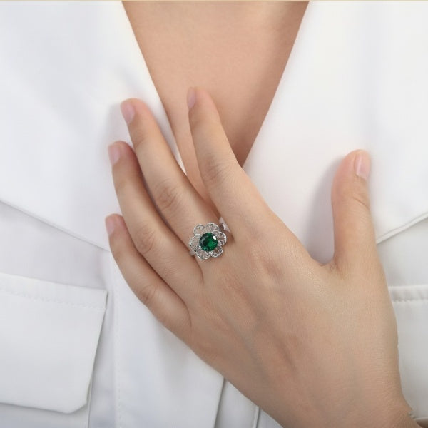 Loretana vahetatav roodiumiga hõbedast 925 sõrmus