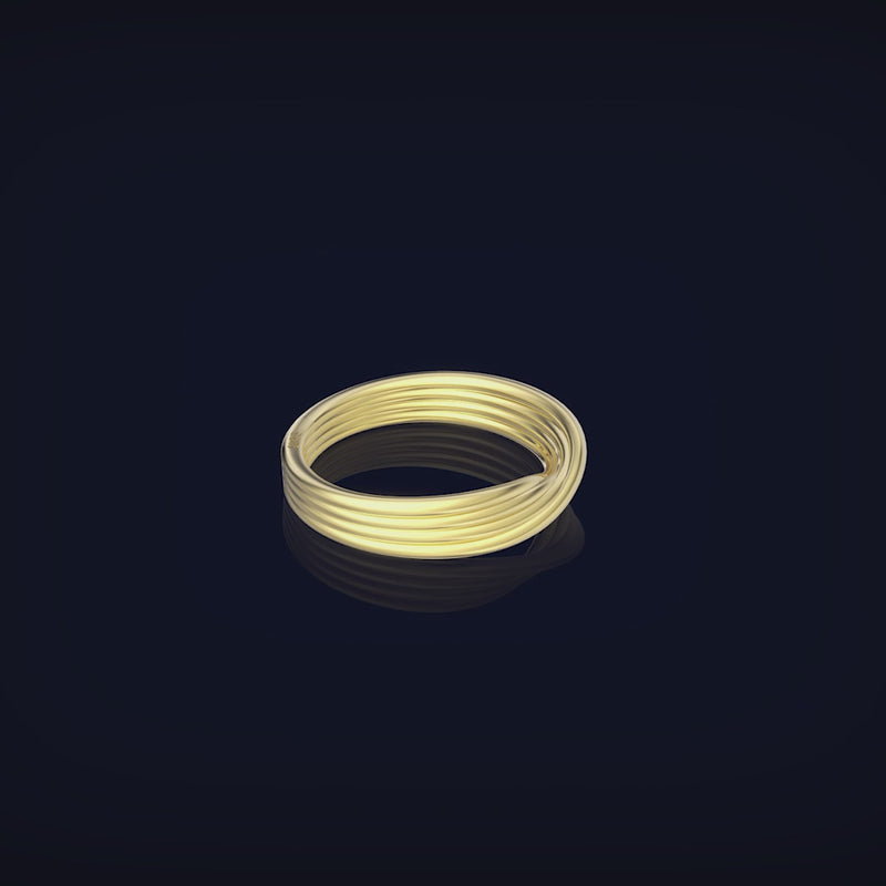 Video demonstration of the 14K gold twisted knot ring on a hand.