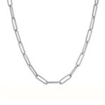 Laadi pilt galeriivaaturisse, Paperclip Rectangle Link Chain Necklace 925 Sterling Silver Layered Choker